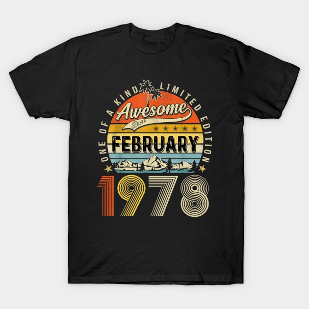 Awesome Since February 1978 Vintage 45th Birthday T-Shirt by Brodrick Arlette Store